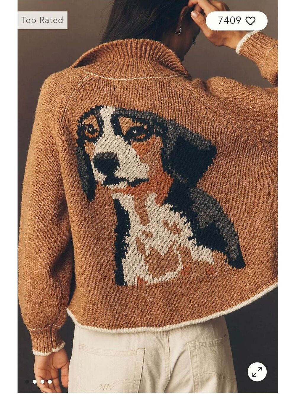 $188|NWT|Anthropologie -The Jesse Dog Icon Cardigan Sweater by Pilcro|Oversized